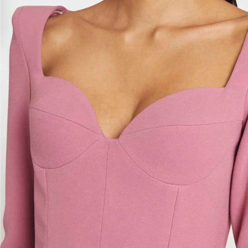 Strong-Shoulder Bustier Stretch Crepe - Picture 2 of 12